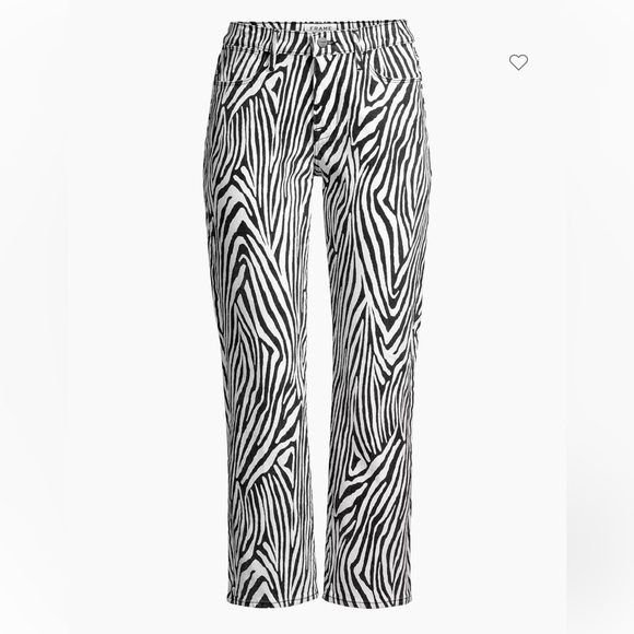 NWT FRAME Le High Straight-Leg Zebra Jeans high rise women’s size 25 cotton - Picture 1 of 9